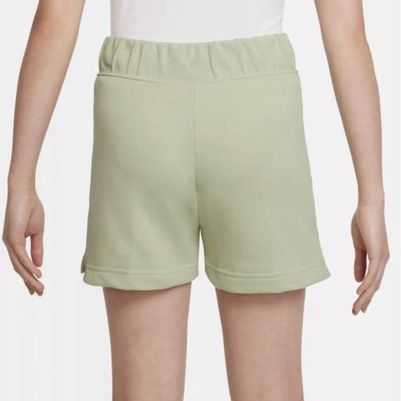 NIKE Olive Aura SPORTSWEAR CLUB FRENCH TERRY FLEECE SHORTS M standard fit girls - Picture 2 of 3